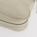 Salvatore Ferragamo Gancini Shoulder Bag Leather Ivory Silver Auth 163453-11