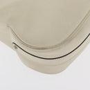 Salvatore Ferragamo Gancini Shoulder Bag Leather Ivory Silver Auth 163453-12