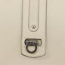 Salvatore Ferragamo Gancini Shoulder Bag Leather Ivory Silver Auth 163453-14