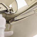 Salvatore Ferragamo Gancini Shoulder Bag Leather Ivory Silver Auth 163453-15