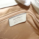 Salvatore Ferragamo Gancini Shoulder Bag Leather Ivory Silver Auth 163453-16