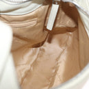 Salvatore Ferragamo Gancini Shoulder Bag Leather Ivory Silver Auth 163453-18