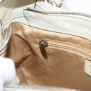 Salvatore Ferragamo Gancini Shoulder Bag Leather Ivory Silver Auth 163453-20