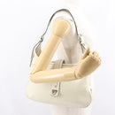 Salvatore Ferragamo Gancini Shoulder Bag Leather Ivory Silver Auth 163453-22