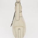 Salvatore Ferragamo Gancini Shoulder Bag Leather Ivory Silver Auth 163453-4