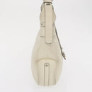 Salvatore Ferragamo Gancini Shoulder Bag Leather Ivory Silver Auth 163453-5