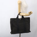 HERMES Her Line Tote MM Hand Bag Canvas Gray Auth 163456-20