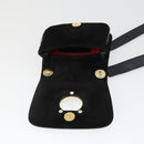 Salvatore Ferragamo Gancini Shoulder Bag Suede Black Gold Auth 163457-15