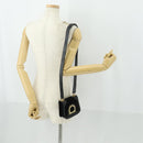 Salvatore Ferragamo Gancini Shoulder Bag Suede Black Gold Auth 163457-20