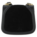 Salvatore Ferragamo Gancini Shoulder Bag Suede Black Gold Auth 163457-3