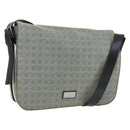 Salvatore Ferragamo Gancini Shoulder Bag PVC Canvas Gray Silver Auth 163461-1