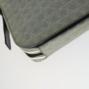 Salvatore Ferragamo Gancini Shoulder Bag PVC Canvas Gray Silver Auth 163461-14