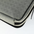 Salvatore Ferragamo Gancini Shoulder Bag PVC Canvas Gray Silver Auth 163461-15
