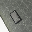 Salvatore Ferragamo Gancini Shoulder Bag PVC Canvas Gray Silver Auth 163461-17