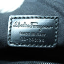 Salvatore Ferragamo Gancini Shoulder Bag PVC Canvas Gray Silver Auth 163461-12