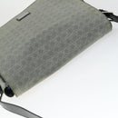 Salvatore Ferragamo Gancini Shoulder Bag PVC Canvas Gray Silver Auth 163461-6