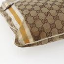 GUCCI GG Canvas Sherry Line Shoulder Bag Beige Gold 144388 Auth 163466-8