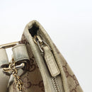 GUCCI GG Canvas Sherry Line Shoulder Bag Beige Gold 144388 Auth 163466-10