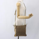 GUCCI GG Canvas Sherry Line Shoulder Bag Beige Gold 144388 Auth 163466-23