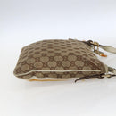 GUCCI GG Canvas Sherry Line Shoulder Bag Beige Gold 144388 Auth 163466-4