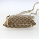 GUCCI GG Canvas Sherry Line Shoulder Bag Beige Gold 144388 Auth 163466-5
