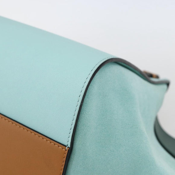 LOEWE Hammock Hand Bag Leather Light Blue Silver Auth 163467SAM