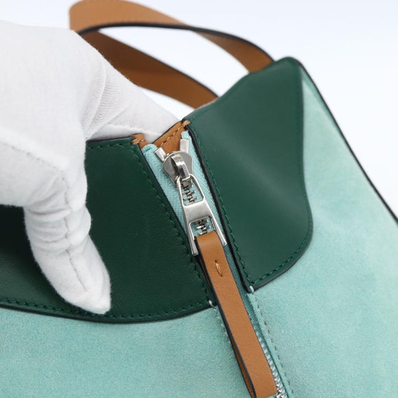 LOEWE Hammock Hand Bag Leather Light Blue Silver Auth 163467SAM