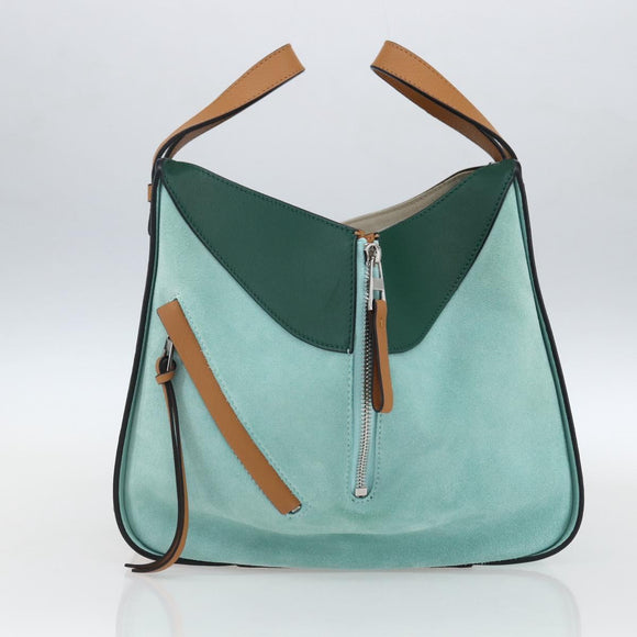 LOEWE Hammock Hand Bag Leather Light Blue Silver Auth 163467SAM