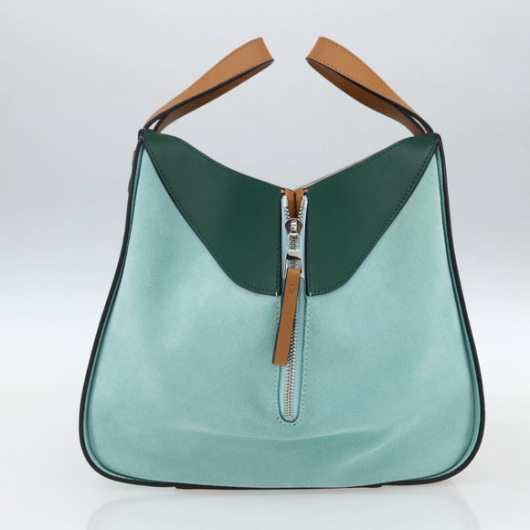 LOEWE Hammock Hand Bag Leather Light Blue Silver Auth 163467SAM