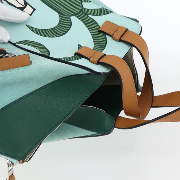 LOEWE Hammock Hand Bag Leather Light Blue Silver Auth 163467SAM