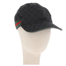 GUCCI GG Canvas Web Sherry Line Cap Black Red Green 200035 Auth 163480-1
