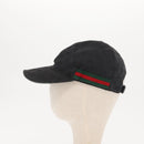 GUCCI GG Canvas Web Sherry Line Cap Black Red Green 200035 Auth 163480-4