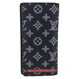 LOUIS VUITTON Monogram ink Brazza Portefeuille Wallet Navy M62893 LV Auth 163484 - 0