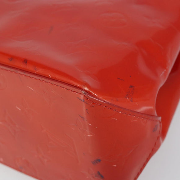 LOUIS VUITTON Monogram Vernis Reade PM Hand Bag Red Rouge M91088 LV Auth 163495