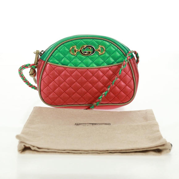 GUCCI Zumi Shoulder Bag Leather Multicolor Gold 534951 Auth 163498V