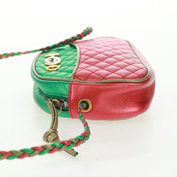 GUCCI Zumi Shoulder Bag Leather Multicolor Gold 534951 Auth 163498V