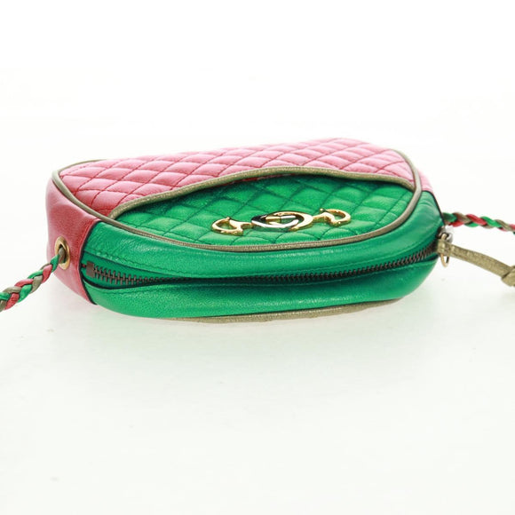GUCCI Zumi Shoulder Bag Leather Multicolor Gold 534951 Auth 163498V