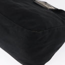FENDI Mamma Baguette Shoulder Bag Nylon Black Silver Auth 163500-15