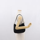 FENDI Mamma Baguette Shoulder Bag Nylon Black Silver Auth 163500-25