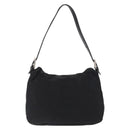 FENDI Mamma Baguette Shoulder Bag Nylon Black Silver Auth 163500-2