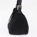 FENDI Mamma Baguette Shoulder Bag Nylon Black Silver Auth 163500-3