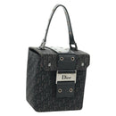 Christian Dior Trotter Canvas Vanity Hand Bag Black Silver Auth 163501V-1