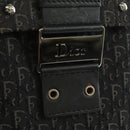 Christian Dior Trotter Canvas Vanity Hand Bag Black Silver Auth 163501V-15