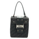 Christian Dior Trotter Canvas Vanity Hand Bag Black Silver Auth 163501V-2
