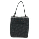Christian Dior Trotter Canvas Vanity Hand Bag Black Silver Auth 163501V-3