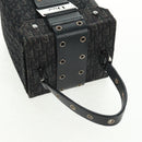 Christian Dior Trotter Canvas Vanity Hand Bag Black Silver Auth 163501V-7