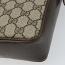 GUCCI GG Supreme Web Sherry Line Shoulder Bag PVC Beige Gold Auth 163502-15