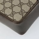GUCCI GG Supreme Web Sherry Line Shoulder Bag PVC Beige Gold Auth 163502-16