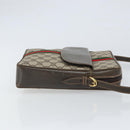 GUCCI GG Supreme Web Sherry Line Shoulder Bag PVC Beige Gold Auth 163502-3