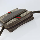 GUCCI GG Supreme Web Sherry Line Shoulder Bag PVC Beige Gold Auth 163502-6